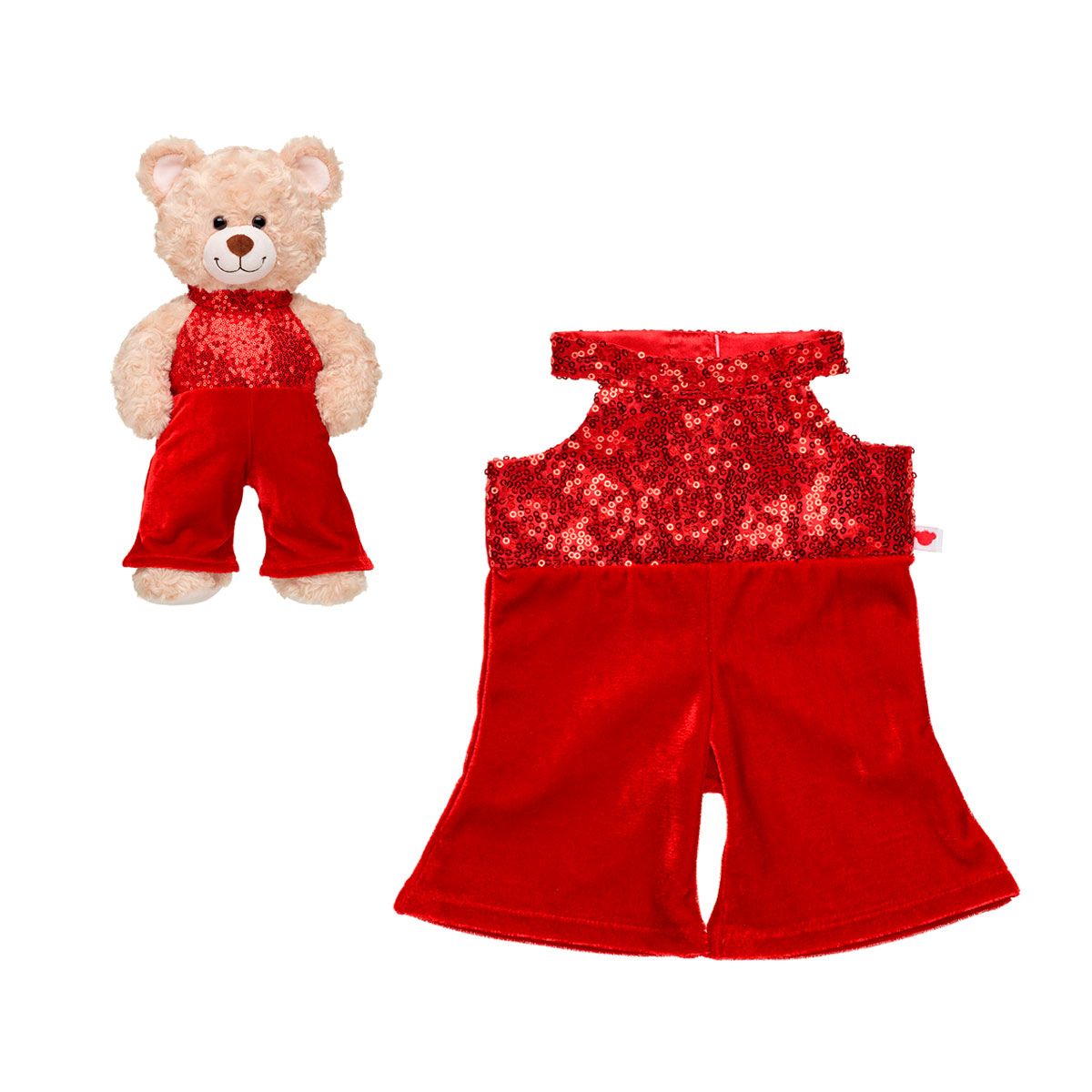 BUILD A BEAR - Enterito rojo Build A Bear sin mangas de lentejuelas