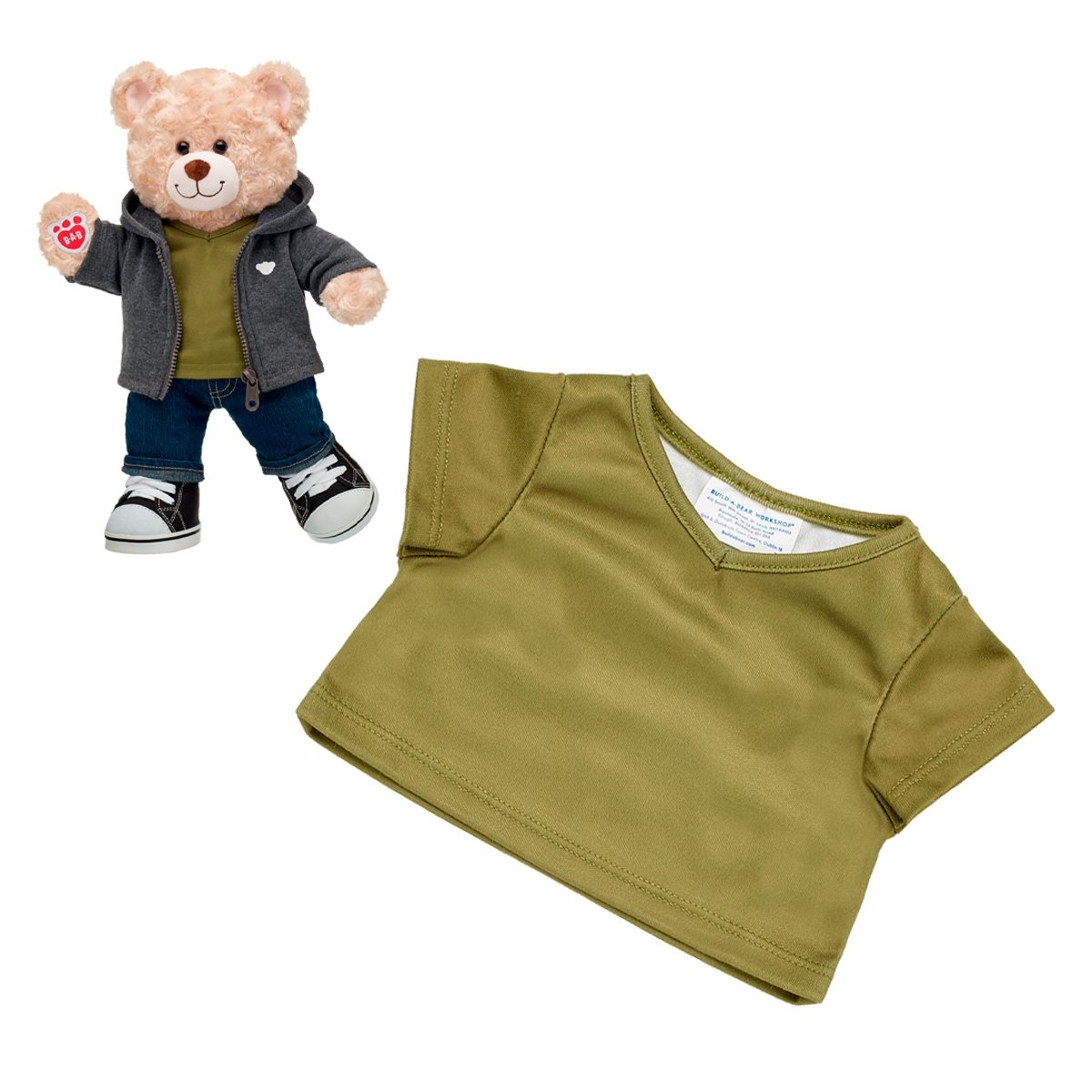 BUILD A BEAR - Polera Build a Bear verde manga corta para peluche