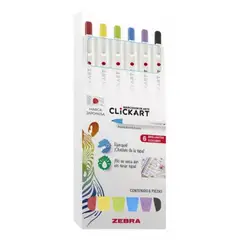 ZEBRA - Set 6 Marcadores De Arte Clickart Retráctil 0.6 mm
