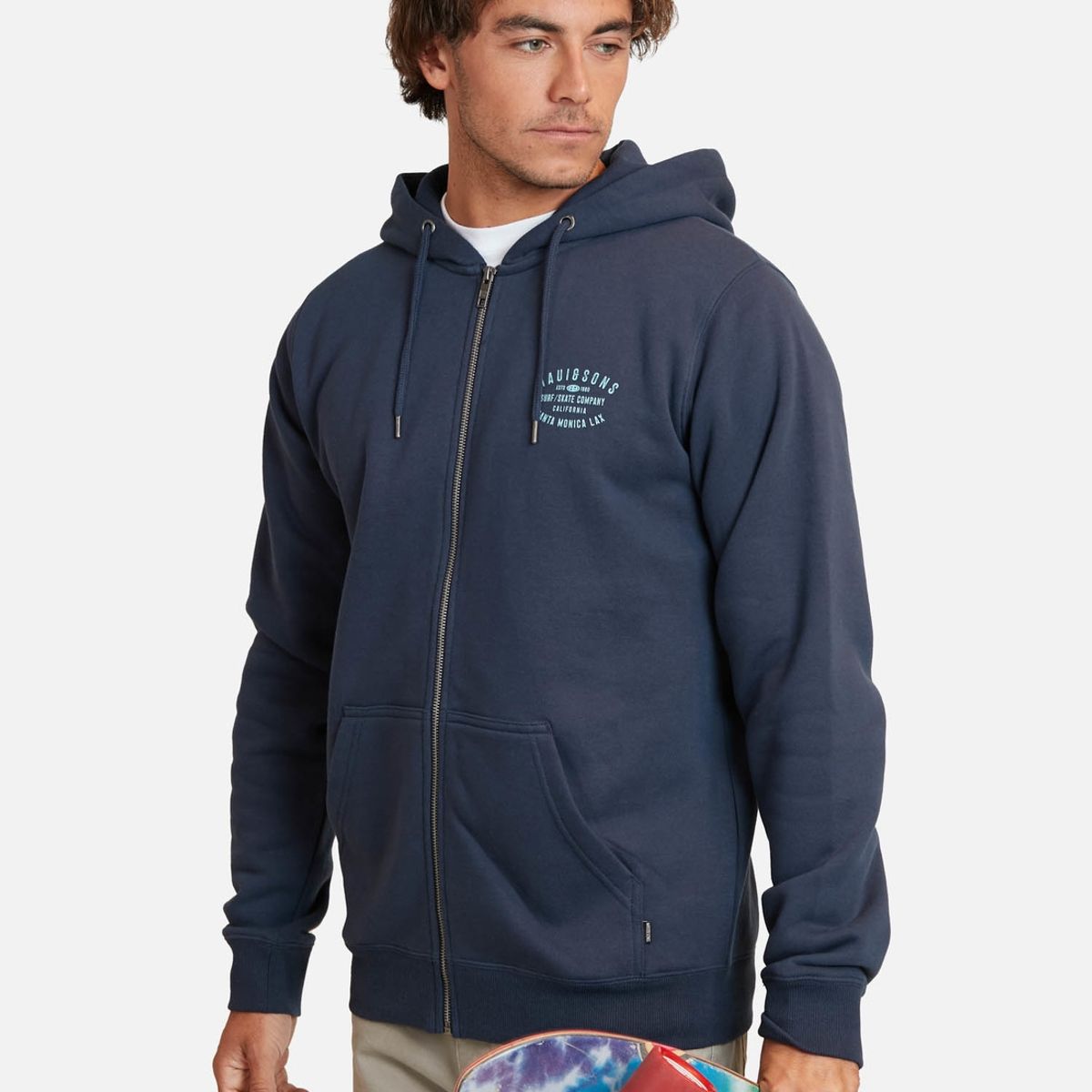 MAUI AND SONS - Poleron Fullzipper Santa Monica Surf Hombre Azul Marino Maui And Sons