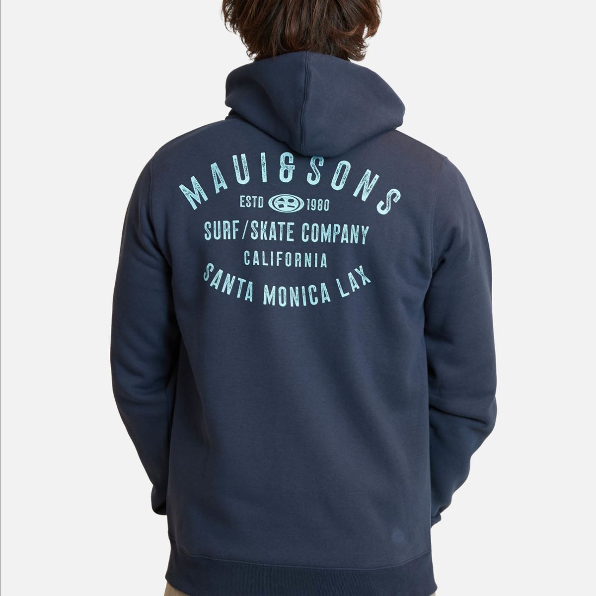 MAUI AND SONS - Poleron Fullzipper Santa Monica Surf Hombre Azul Marino Maui And Sons