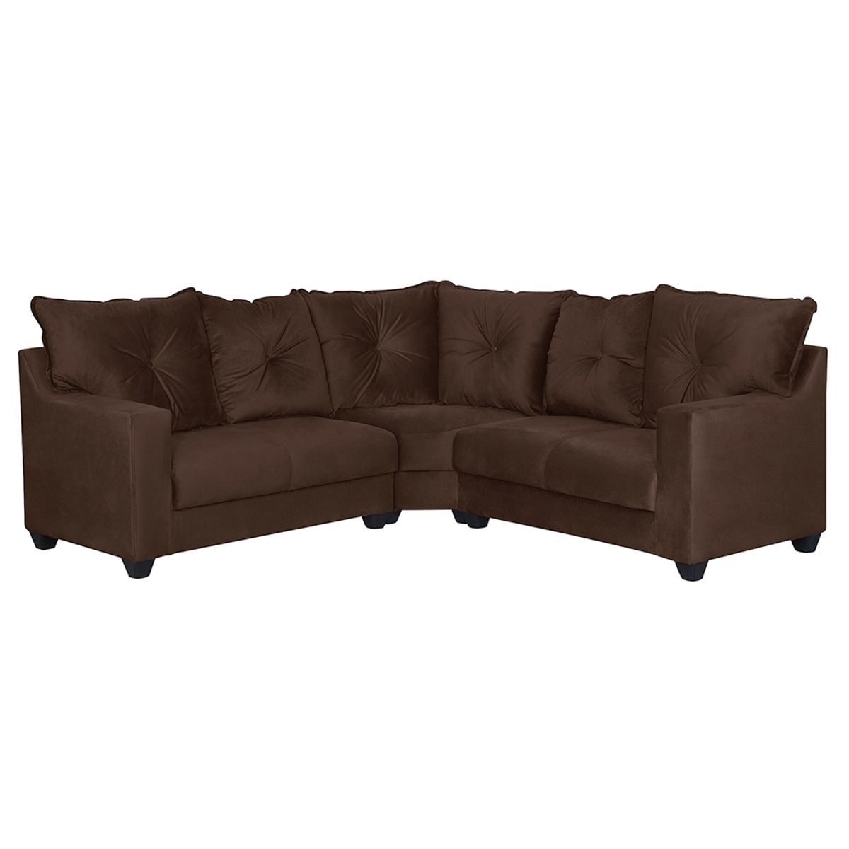 MASEL - Seccional  Belga esquinero felpa Chocolate 210x210