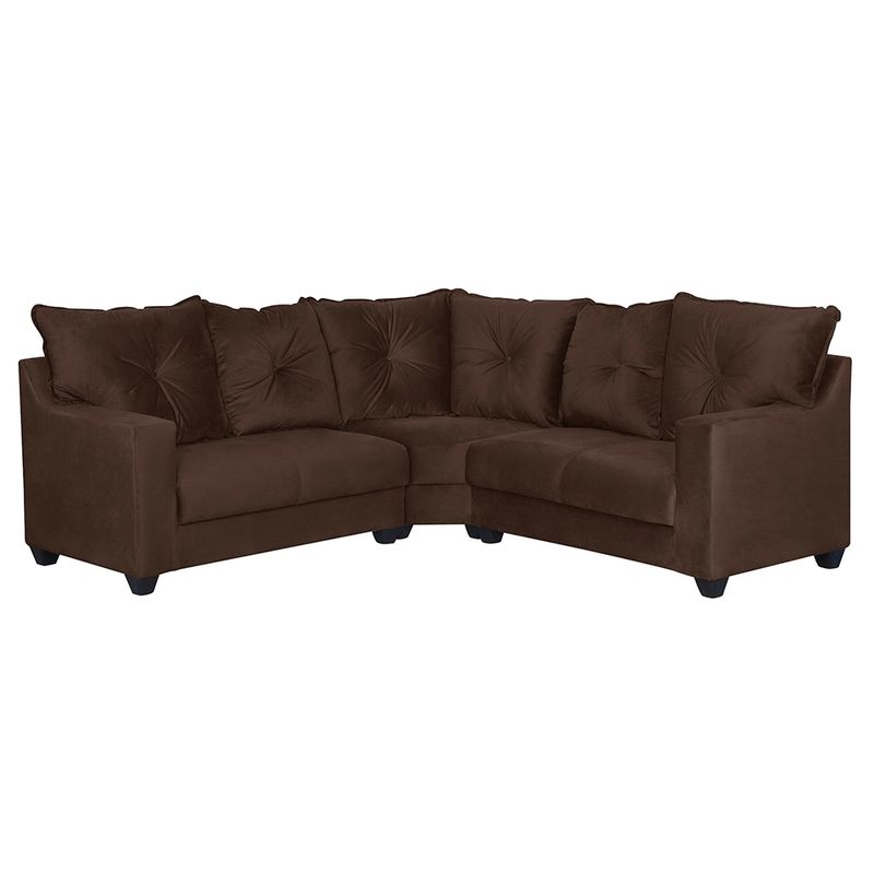 MASEL - Seccional  Belga esquinero felpa Chocolate 210x210