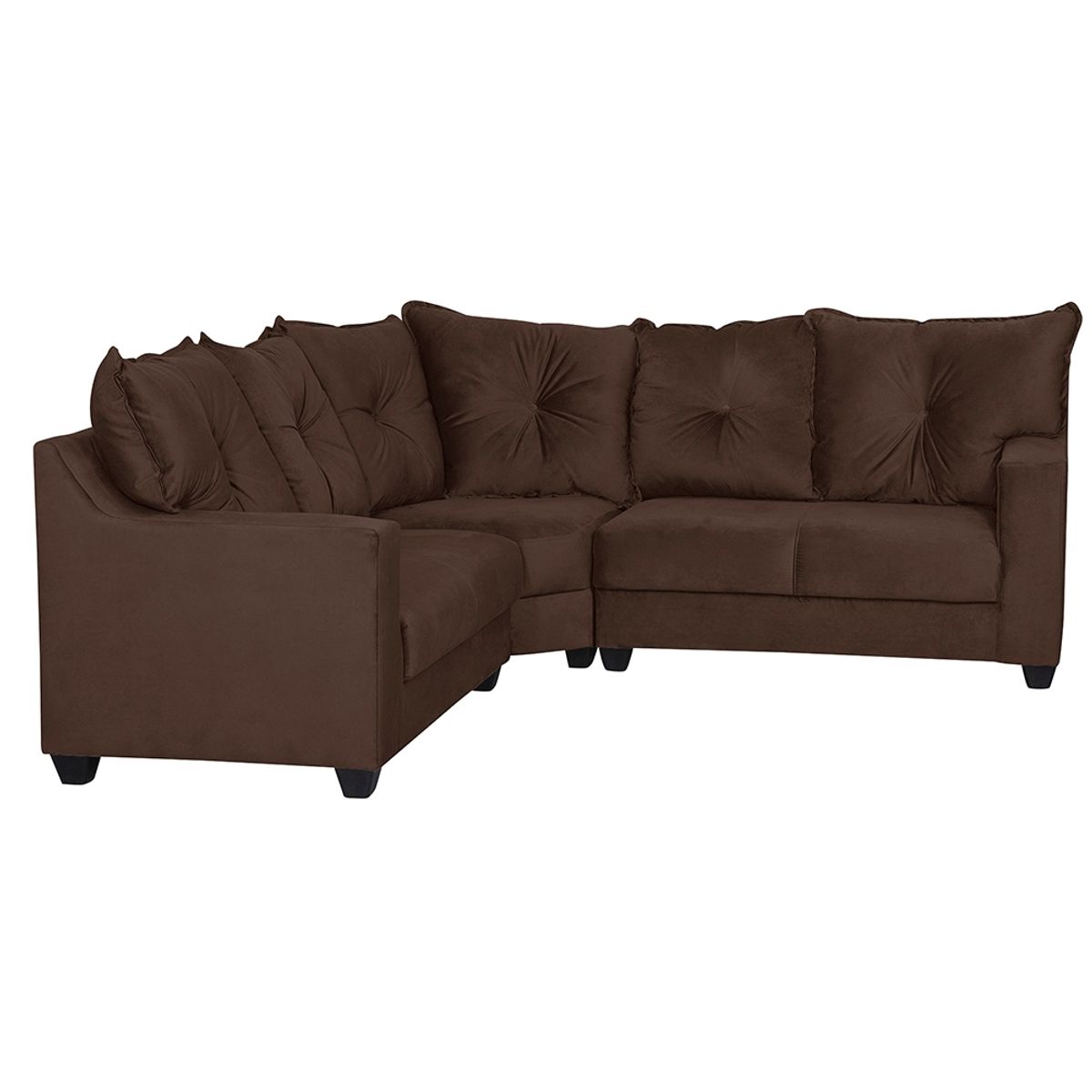 MASEL - Seccional  Belga esquinero felpa Chocolate 210x210