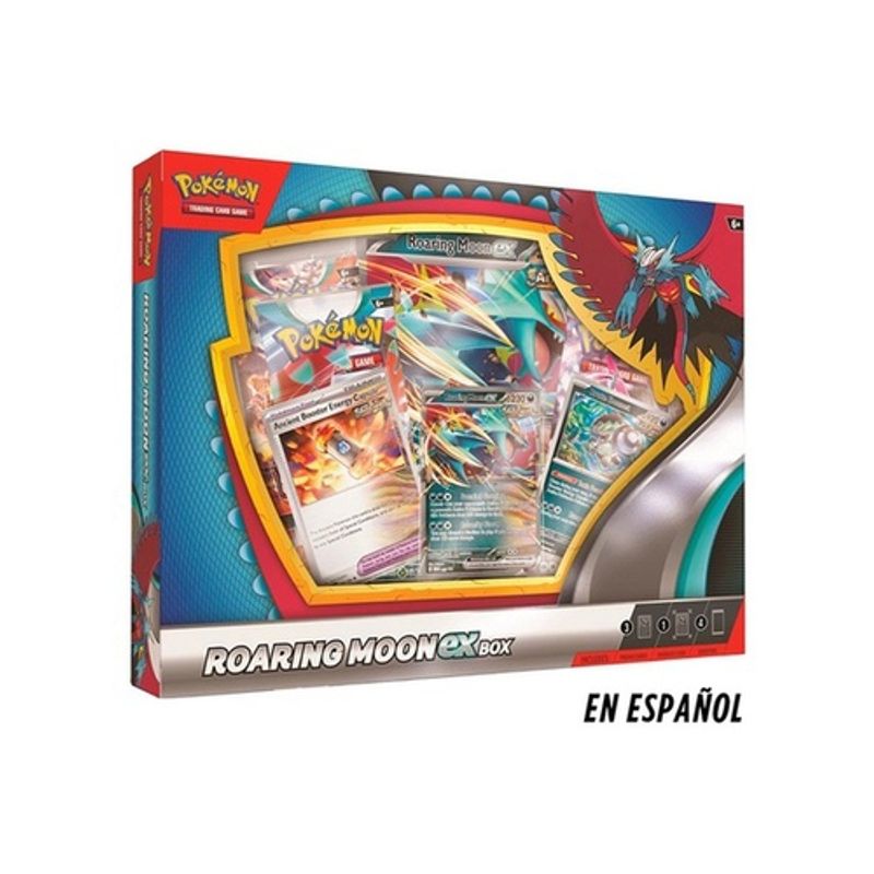 ANTARTICA LIBROS - Pokemon TCG Roaring Moon/Iron Valiant Ex Box Spa (Azul O Rosado)
