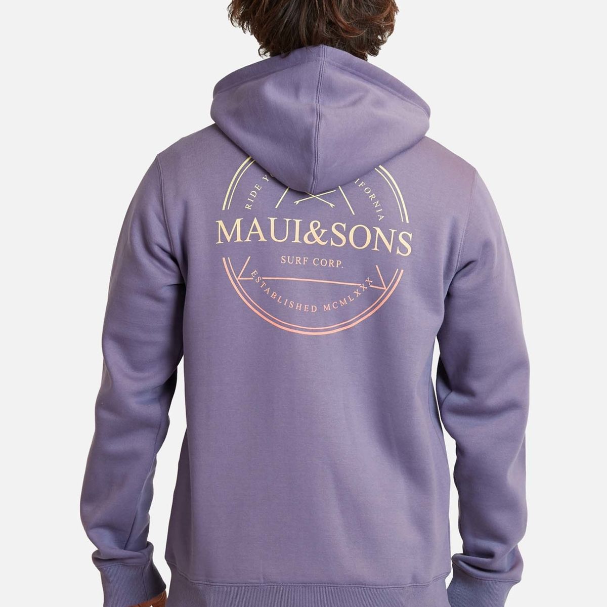 MAUI AND SONS - Poleron Fullzipper Established Mcmlx Hombre Morado Maui And Sons