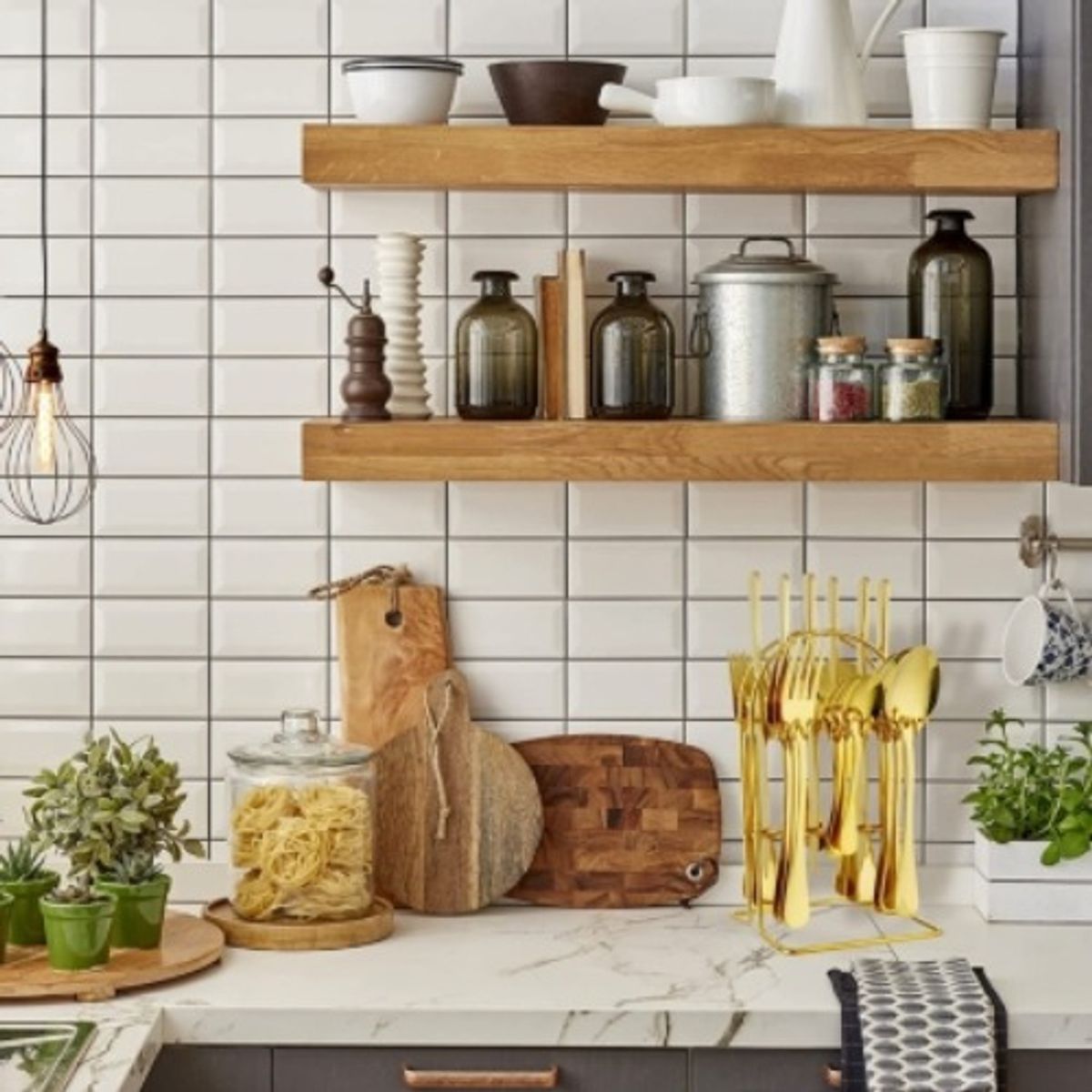 U BUY - Set De Cubiertos 24 Piezas Con Soporte De Exhibición- Color Dorado