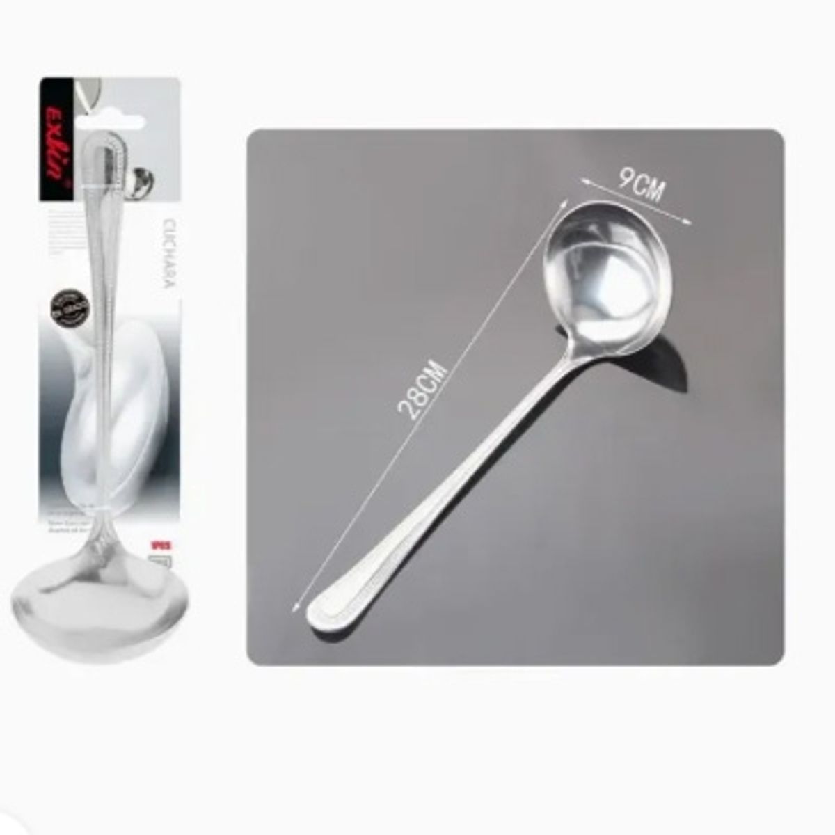 GENERICO - Cuchara Metálica de Sopa 28x9cm