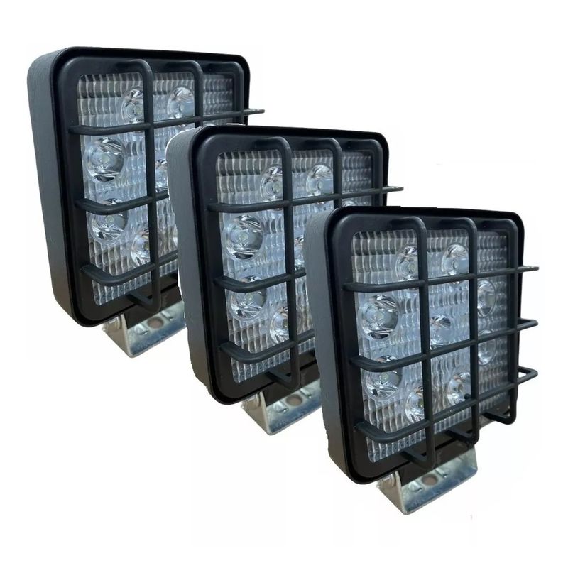 GENERICO - Pack X3  Focos Led Para Autos 27w Neblinero Led 4x4 Protector