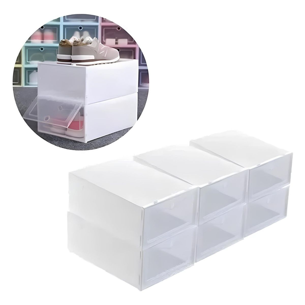 U BUY - Pack 6 Organizador De Zapatos Caja Organizadora Transparent