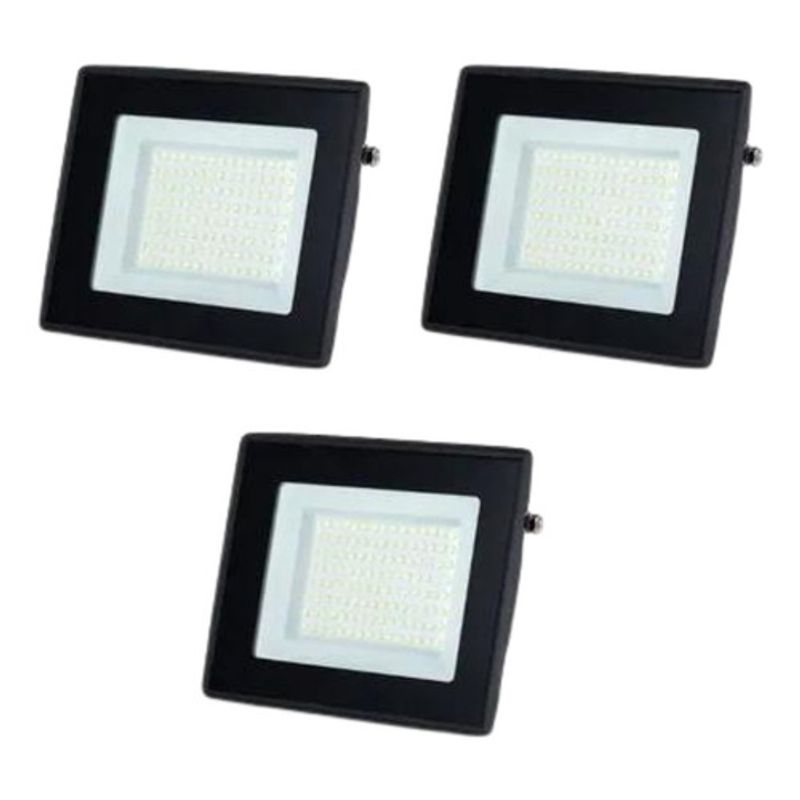 WANT - Foco Proyector Led 50w Exterior Seguridad Pack 3 Unidades