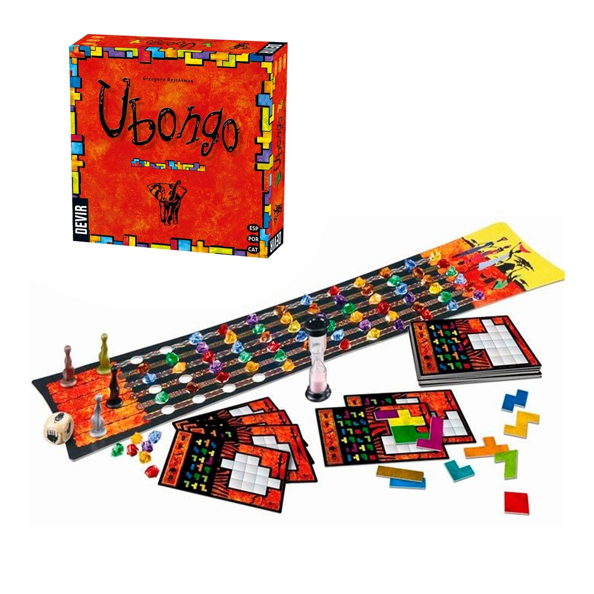 ANSALDO - Juego de mesa Ubongo trilingüe 12 piezas