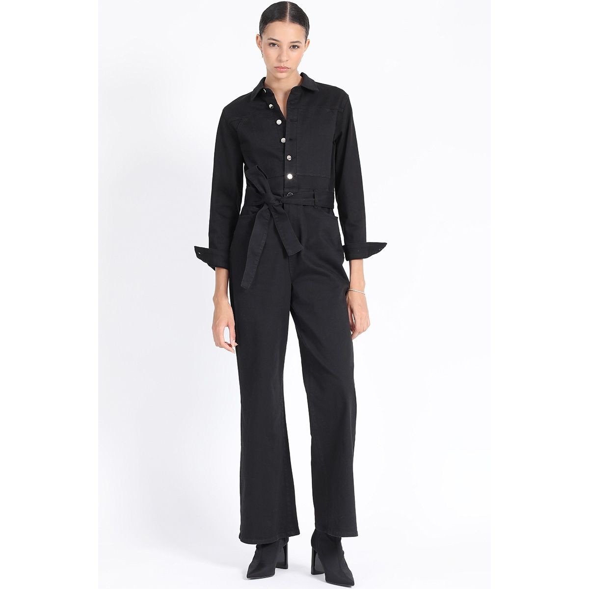 LIOLA - Enterito Recto Cargo, Negro Liola