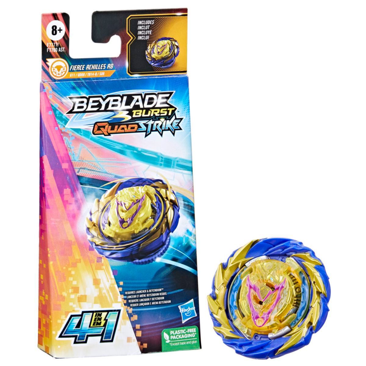 BEYBLADE - Figura de acción Beyblade QuadStrike Fierce Achilles