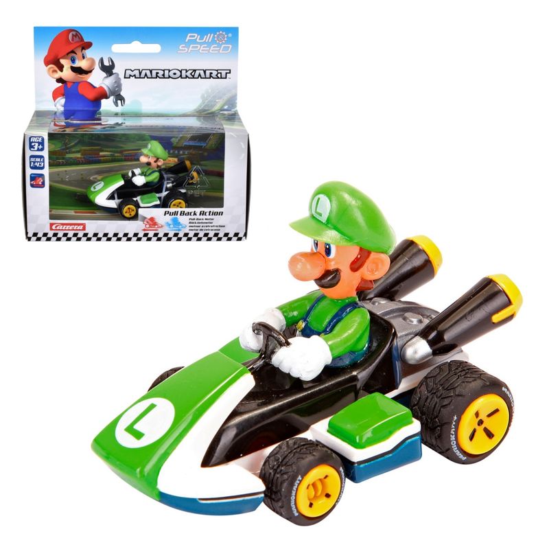 NINTENDO - Auto Pull Back Nintendo Mario Kart 8 Escala 1:43 - Luigi