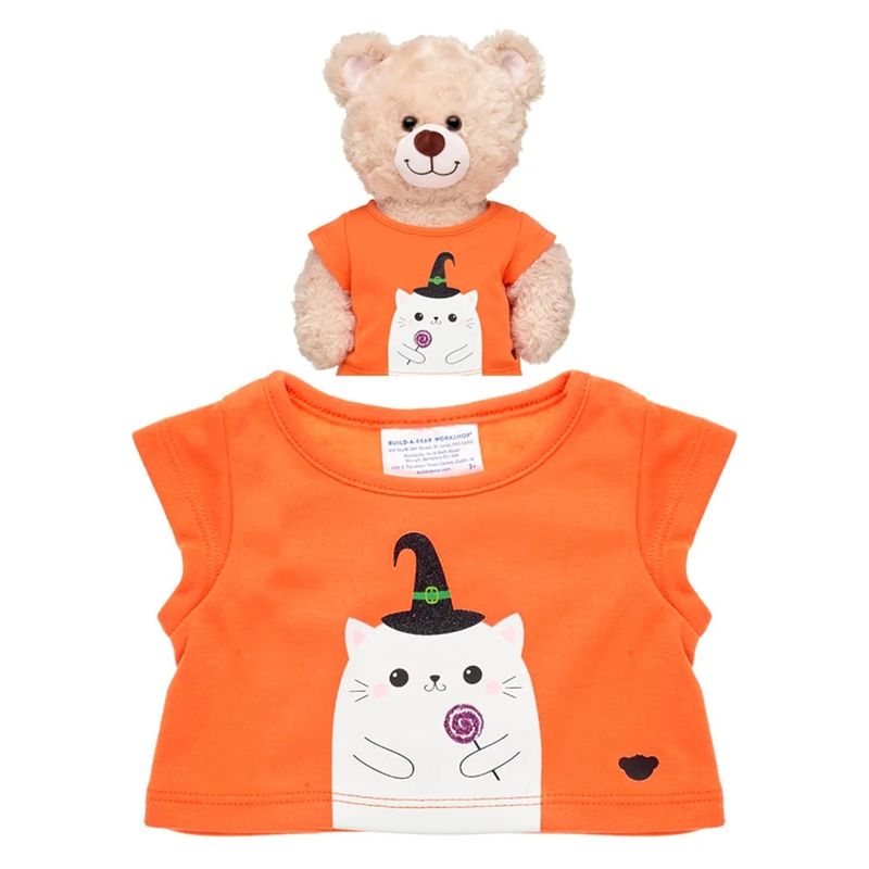 BUILD A BEAR - Polera Naranja Gatita Bruja Halloween Build-A-Bear