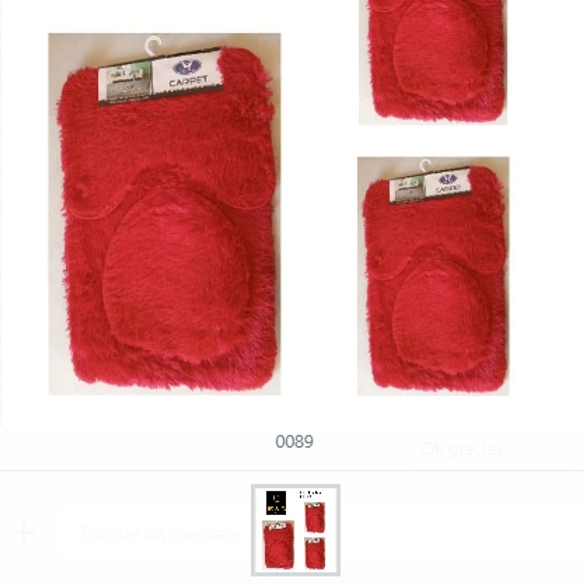 GENERICO - Set De 3 Alfombras Peludas Para El Baño