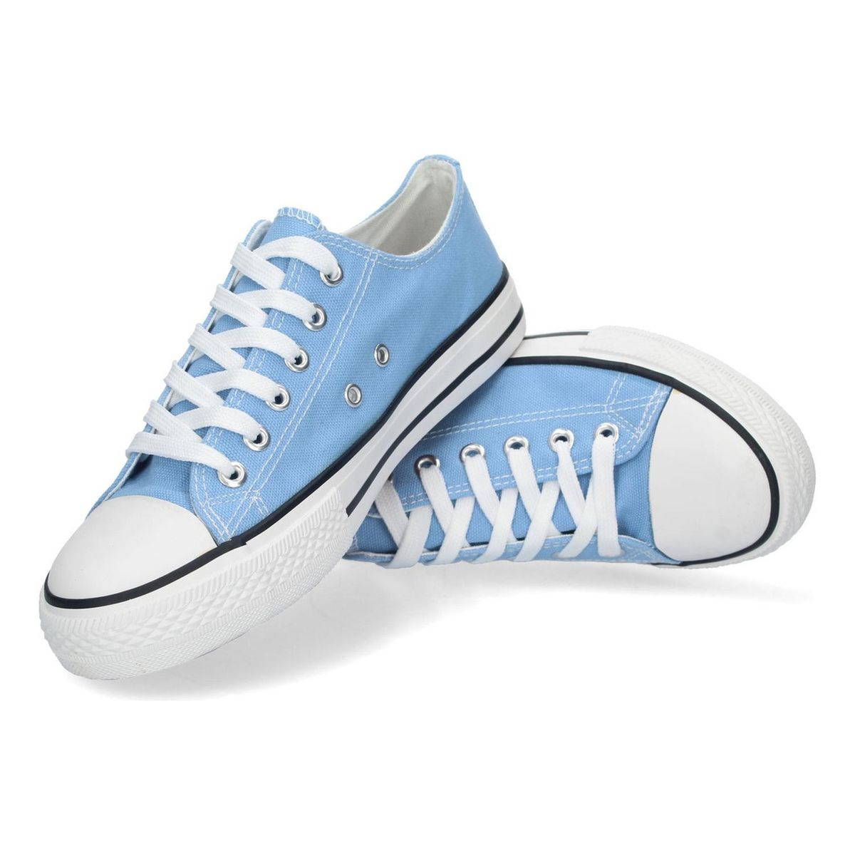 GENERICO - Zapatilla Infantil De lona Urbana Casual Celeste 7198 - Celeste