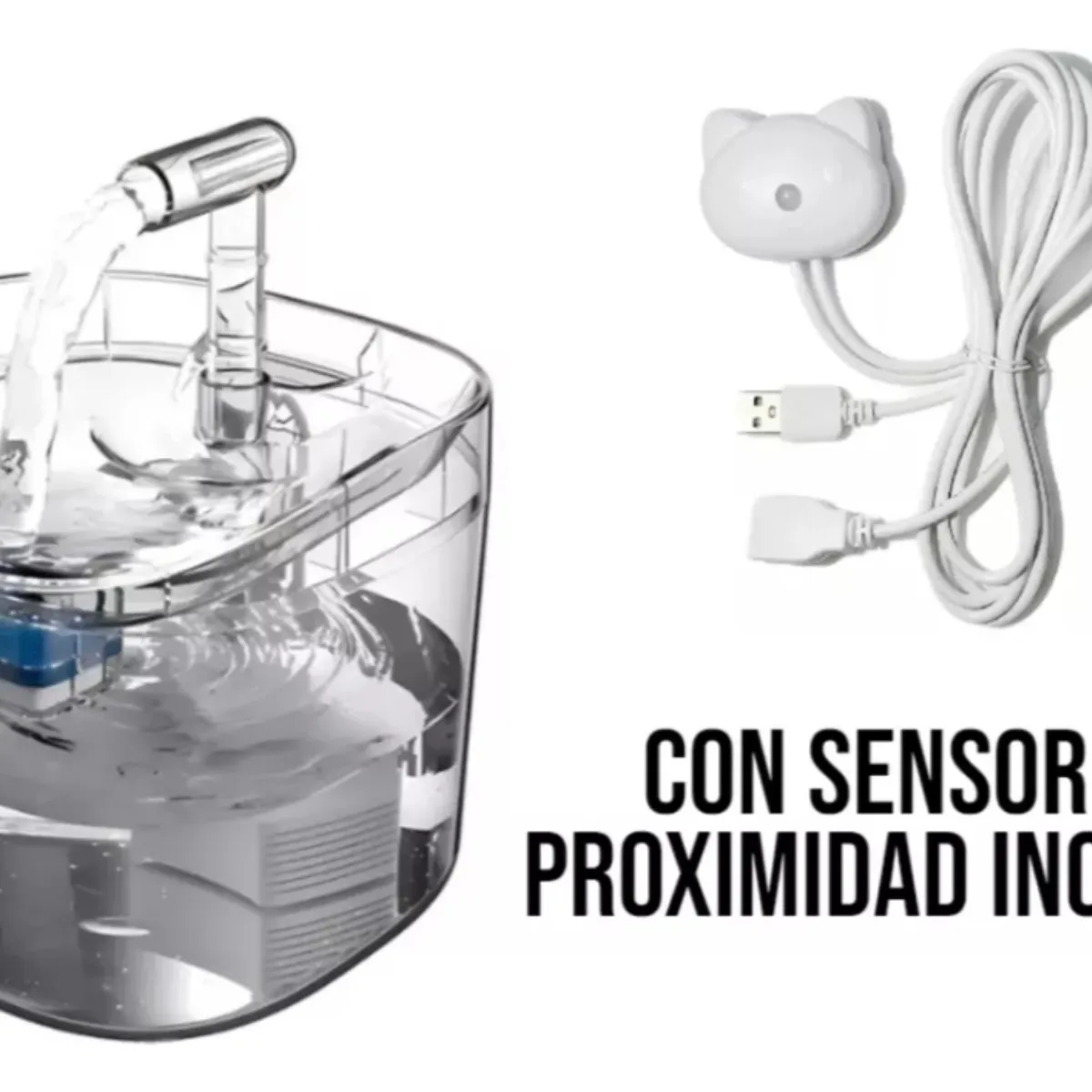 GENERICO - Fuente De Agua Bebedero Sensor Automático Gatos Perros