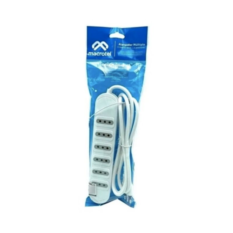 MACROTEL - Alargador Zapatilla Electrica Macrotel 6 Posiciones 1,5m