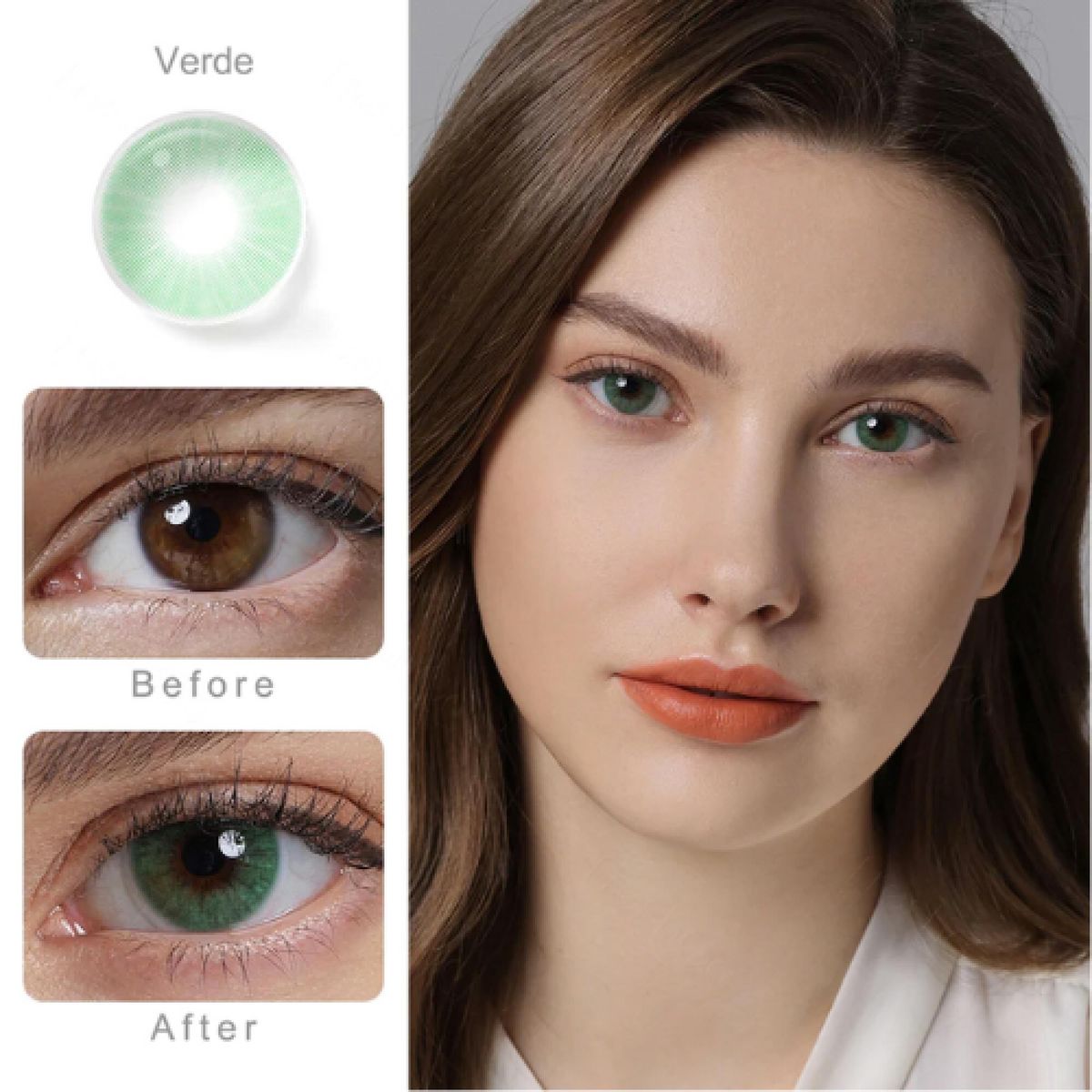 FRESHGO - Lentes de contacto FreshGo Hidrocor Verde más estuche