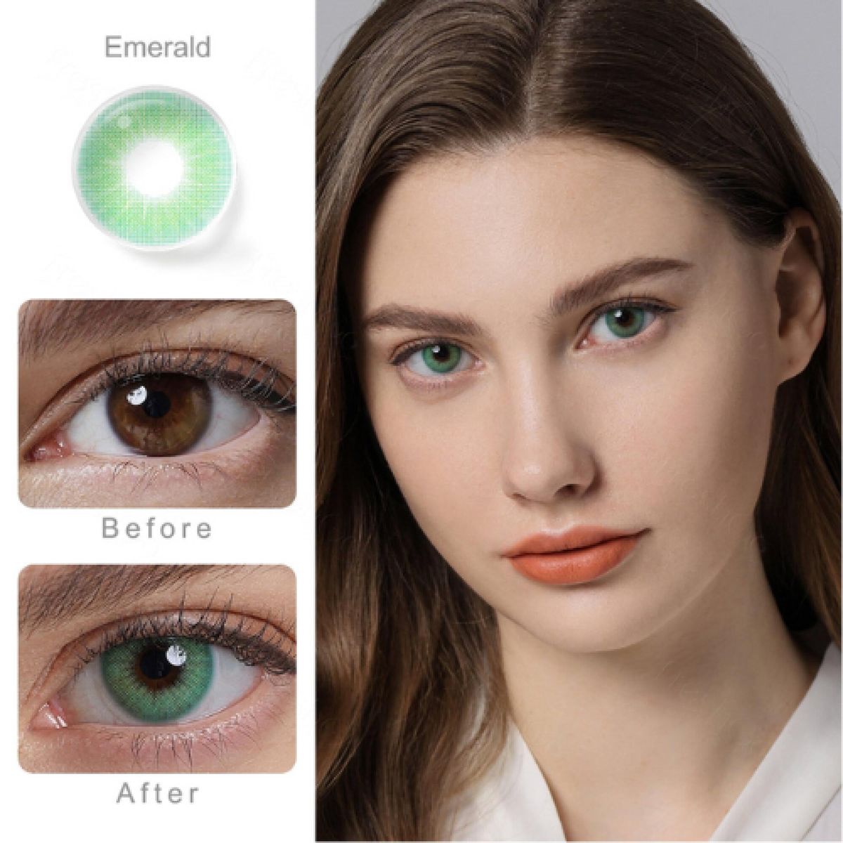 FRESHGO - Lentes de contacto FreshGo Hidrocor Emerald más estuche
