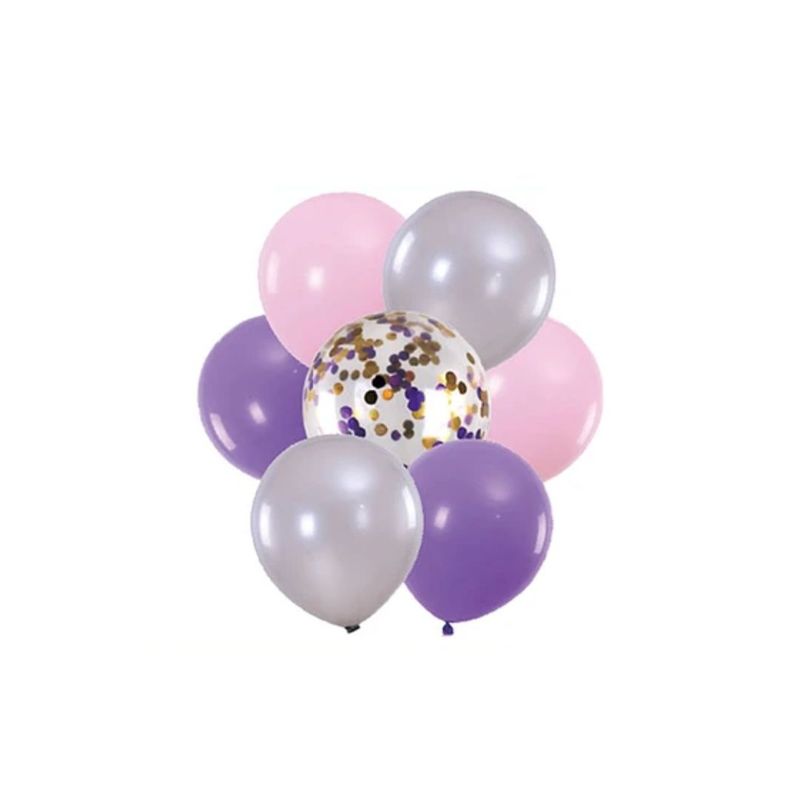 GENERICO - Set De Globos Lila 7pcs