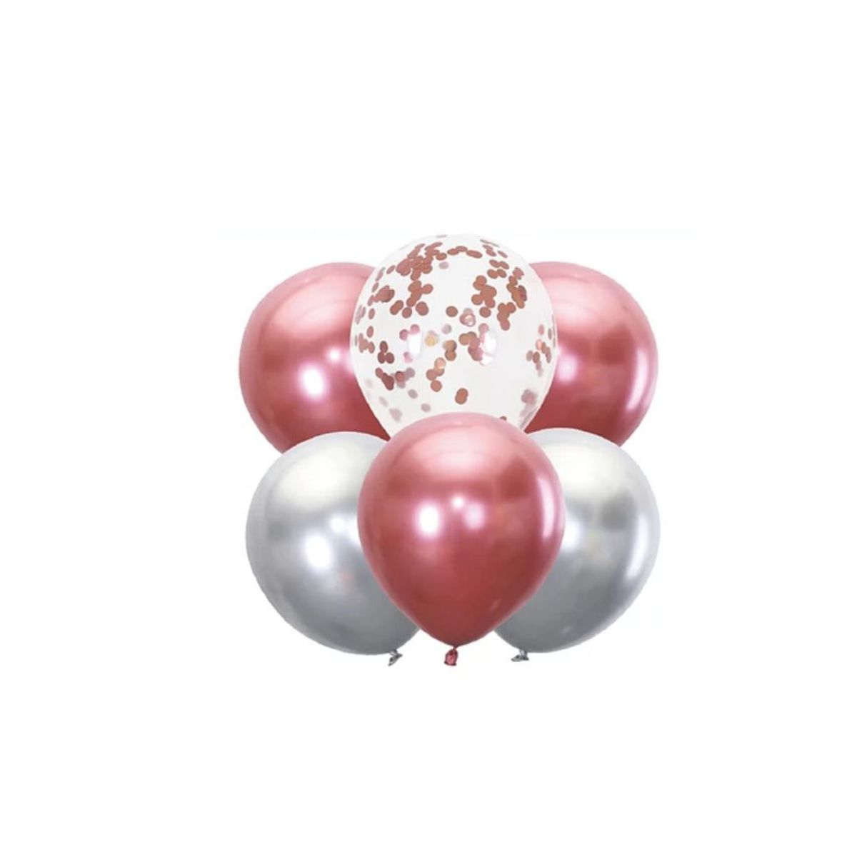 GENERICO - Set De Globos Cromados Rosa 6pcs