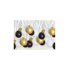 GENERICO - Set De Globos Serie Dorado/Negro 12 Pcs