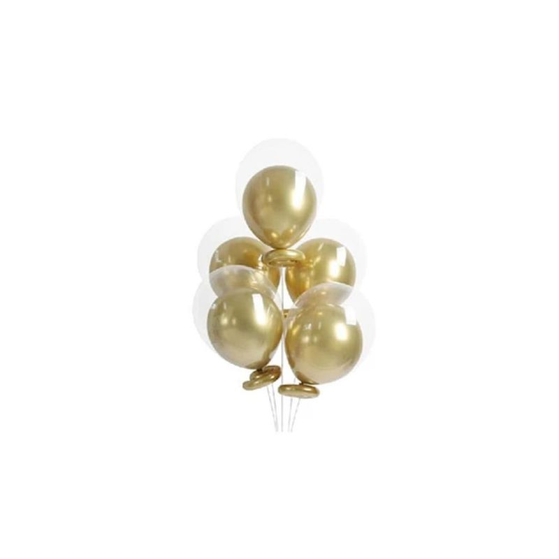GENERICO - Set De Globos Con Pedestal 7pcs Dorado