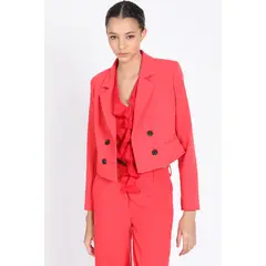 LIOLA - Blazer Cropped Cruzado, Rojo