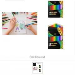 GENERICO - Lápices De Colores Set 14 Unidades De Cera