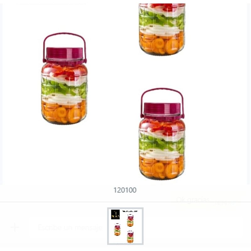 GENERICO - Frasco Conservero Con Agarre Alimentos
