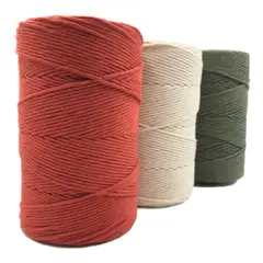 GENERICO - Kit 3 Cuerdas de Algodón Peinado 3mm. Macramé 340 Mts. C/u.