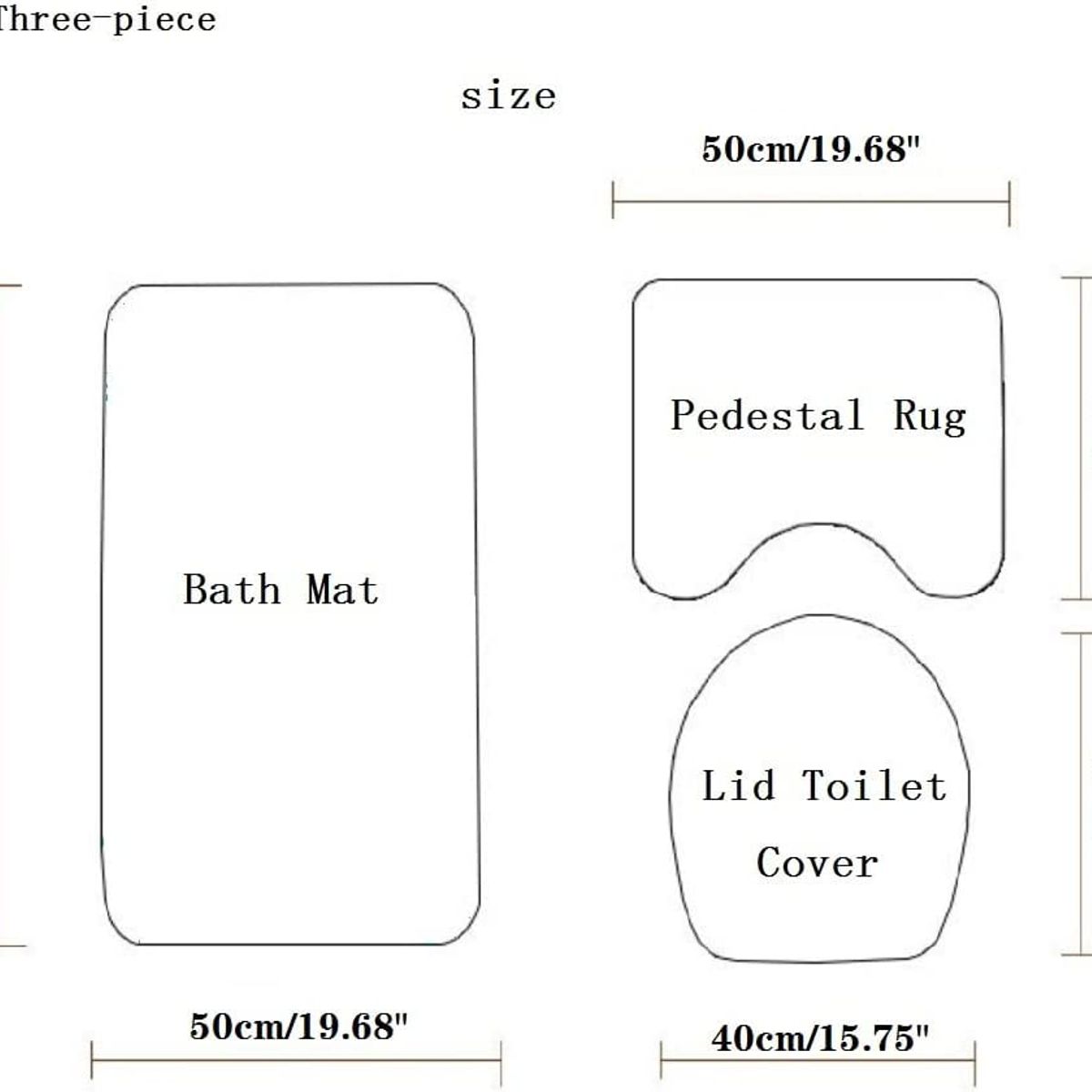 GENERICO - JUEGO DE BAÑO PELUDITOS DE COLOR GRIS 3 PIEZAS