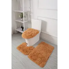 GENERICO - JUEGO DE BAÑO PELUDITOS DE COLOR 3 PIEZAS
