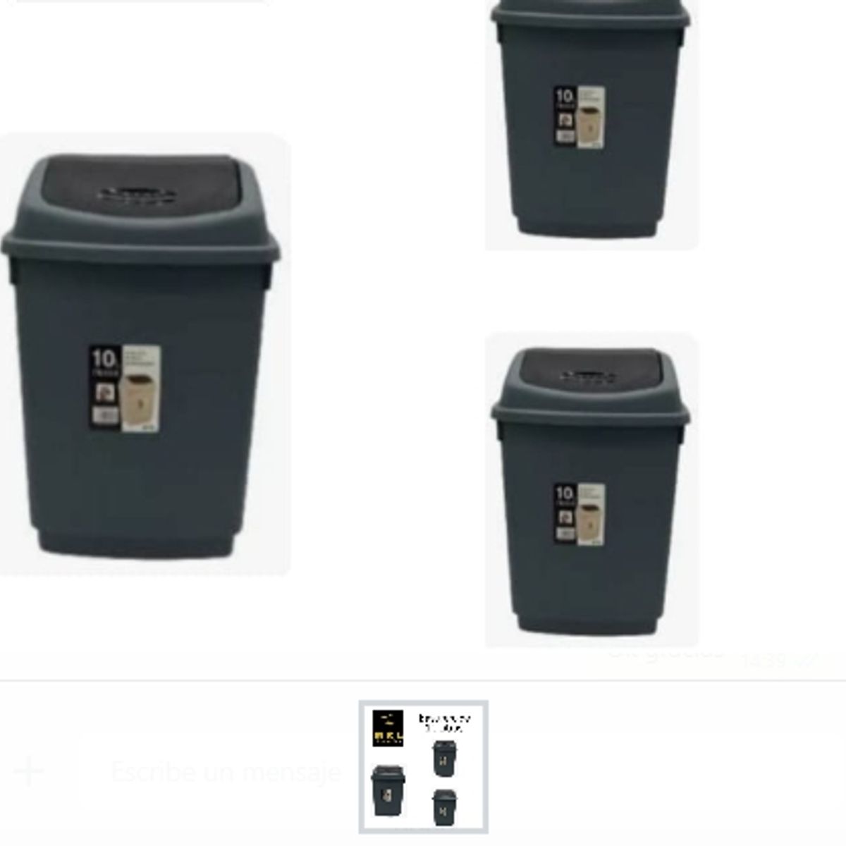 GENERICO - Basurero De 10 Litros Variedad De Colores