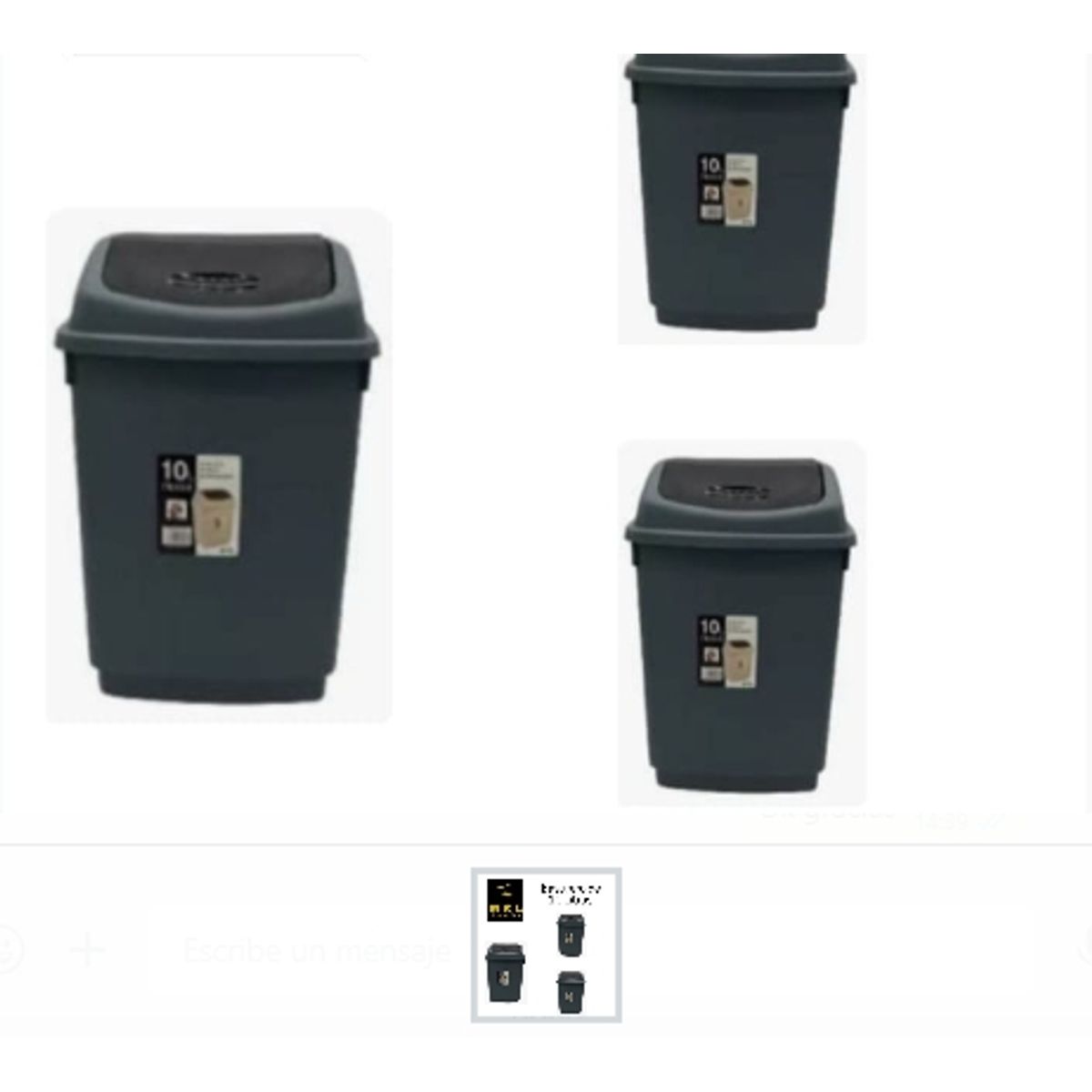 GENERICO - Basurero De 10 Litros Variedad De Colores