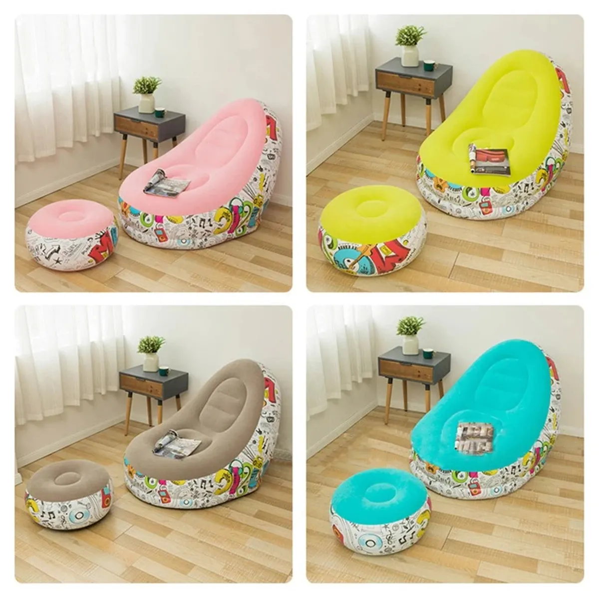 GENERICO - Sillon Inflable Con Reposa Pies