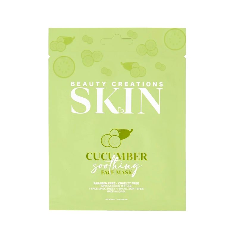 BEAUTY CREATIONS - mascarilla facial calmante de pepino - Beauty Creations