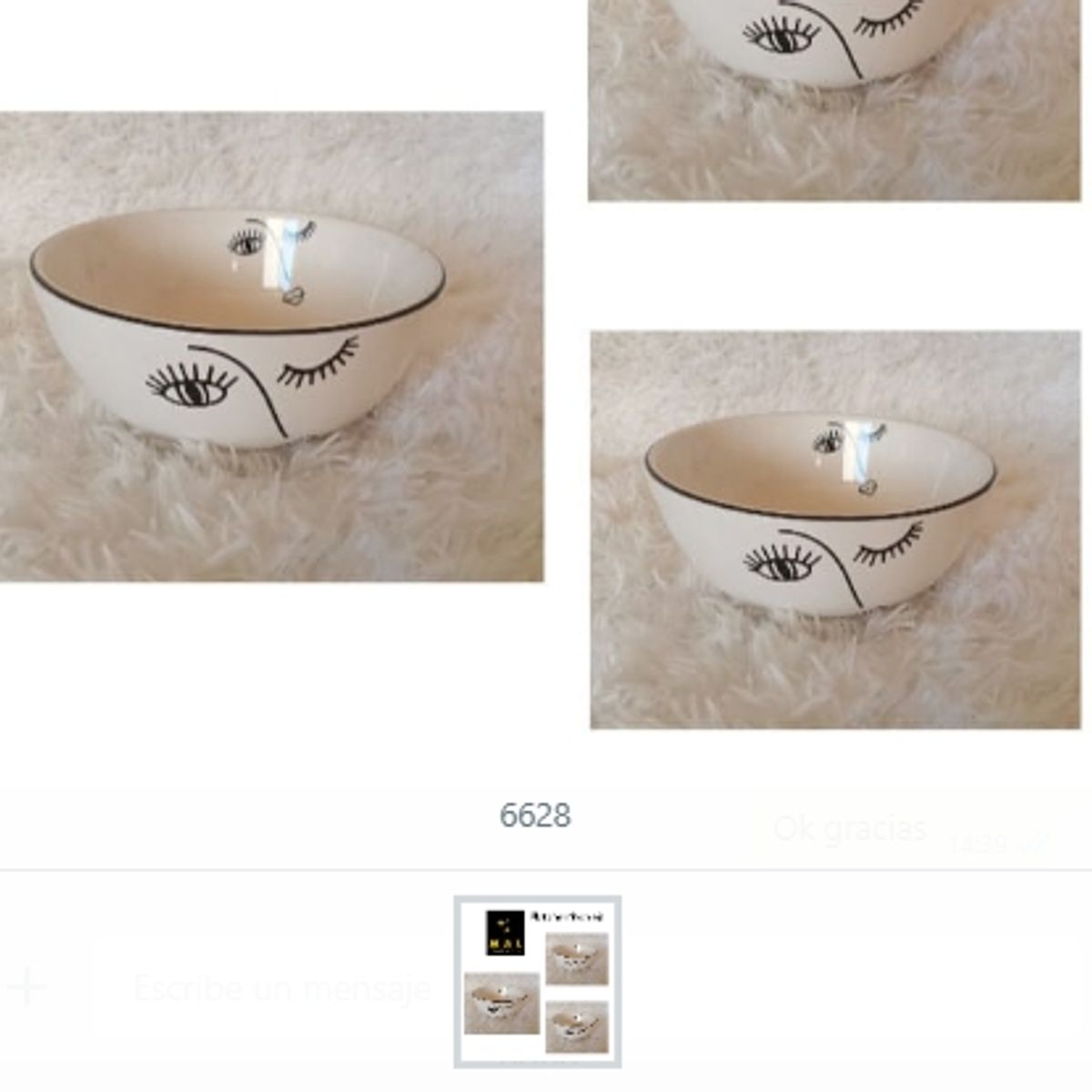 GENERICO - Plato Hondo Diseño De Ojo Ceramica