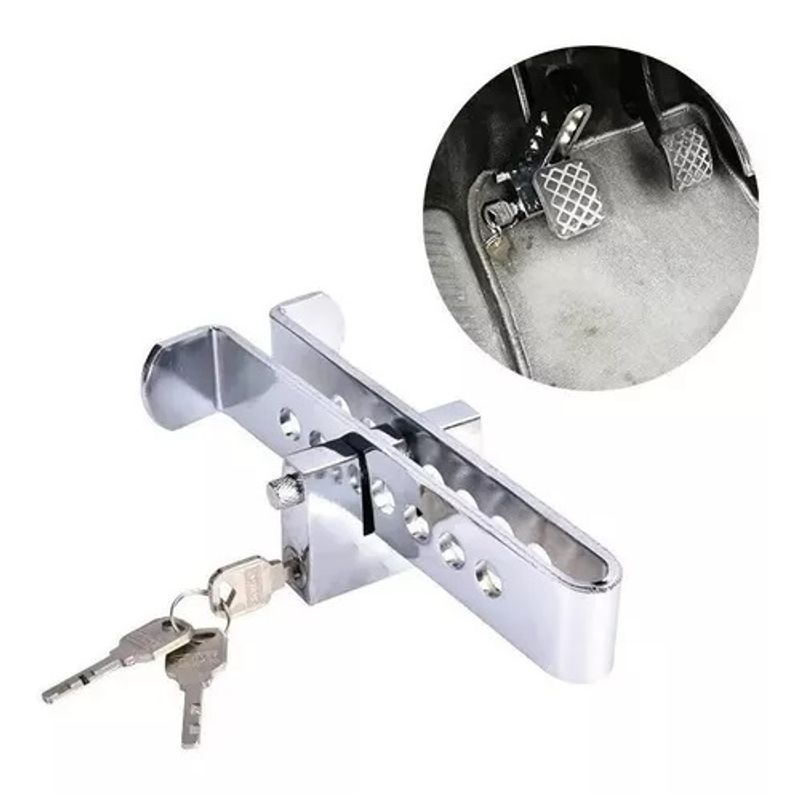GENERICO - Traba Pedal + Candado + Llaves Seguridad Auto Robo / 212003