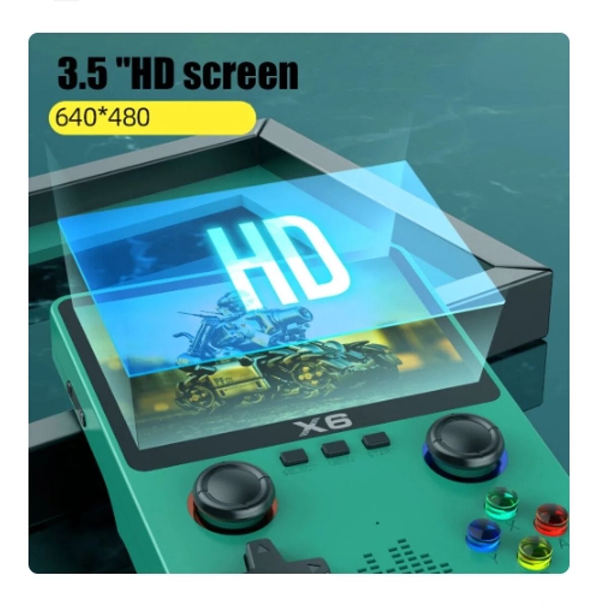 GENERICO - Mini consola de juegos X6 pantalla IPS de 3,5 pulgadas 11 simuladores