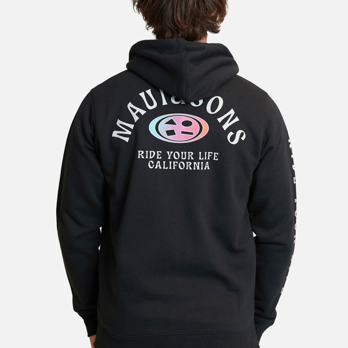 MAUI AND SONS - Poleron Fullzipper Logo Gradient Hombre Negro Maui And Sons