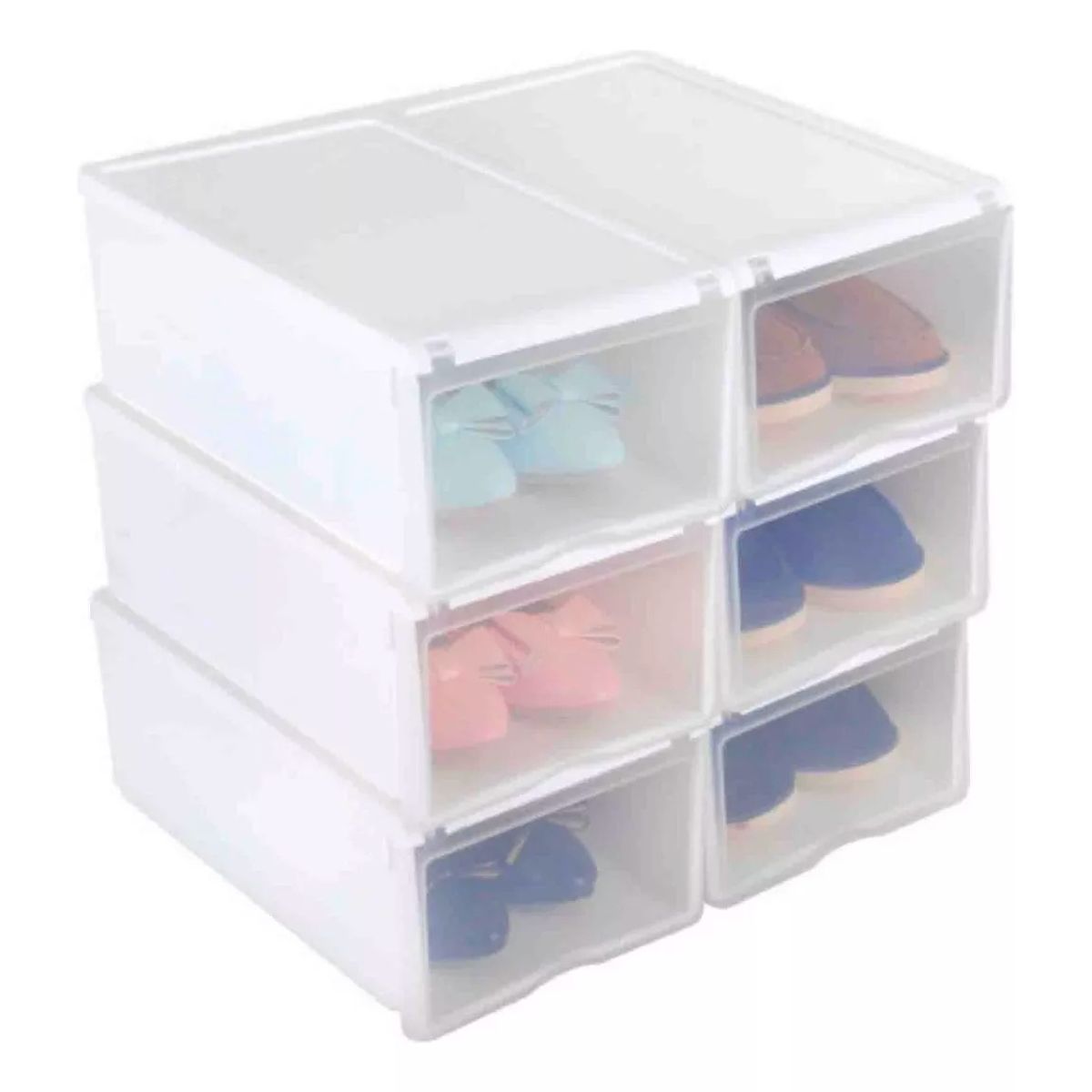 GENERICO - Cajones Organizadores De Zapato Apilable Pack 6 Unidades