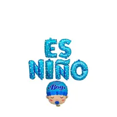 GENERICO - Set De Globos Es Niño/ Cara Baby 16 Pulgadas