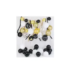 GENERICO - Set De Globos De Látex Dorado Y Negro 49Pcs