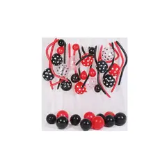 GENERICO - Set De Globos De Látex Rojo Y Negro 45pcs