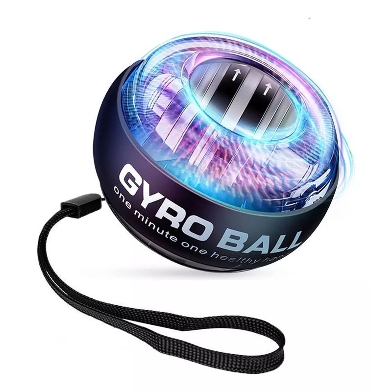 KUANGYE - Ejercitador Powerball Giroscopio Led Ejercicio Brazo Negro