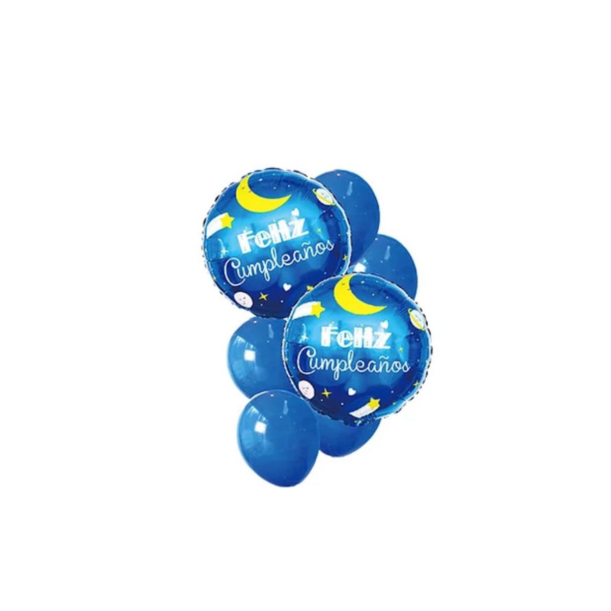 GENERICO - Set De Globos Feliz Cumpleaños Azul 7pcs